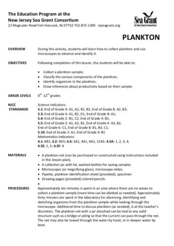 Attraper du plancton