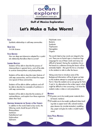 Learn more about tube worms