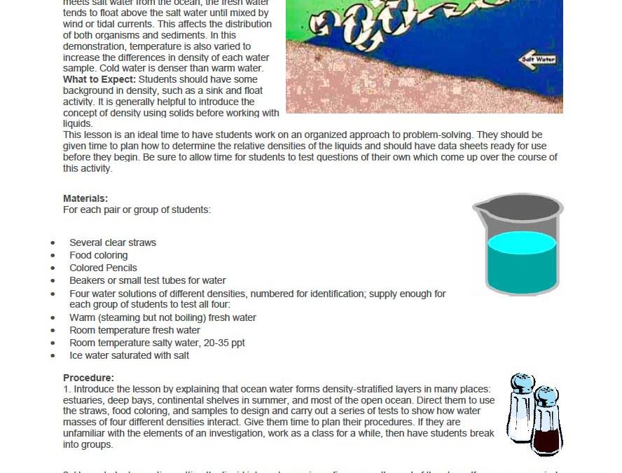 Stacking water-Water salinity experiment