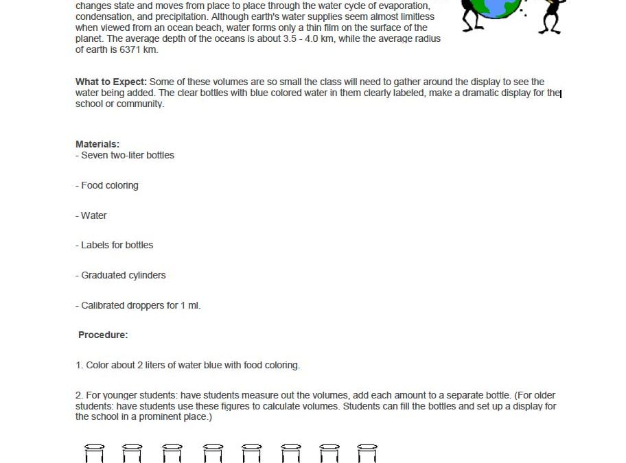 Water cycle-Experiment and mathematics